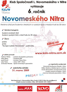 Plagát Novomeského Nitra 2009